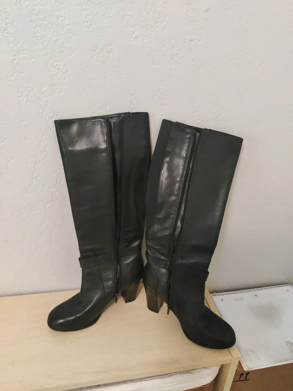Tall Black Over-the-Knee Women's Boots with Side Zip